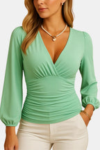 Betsy | Chic blouse dames top geplooid getailleerd