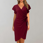 Zayra | luchtige midi jurk elegante snit zijdezacht