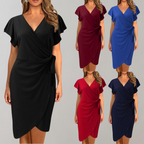 Zayra | luchtige midi jurk elegante snit zijdezacht
