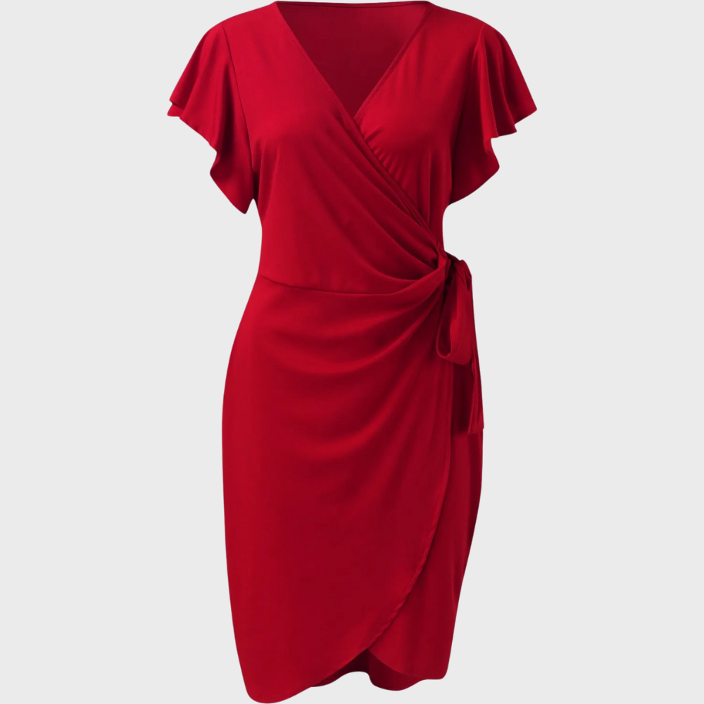 Zayra | luchtige midi jurk elegante snit zijdezacht