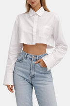 Calista | Chic blouse dames top cropped minimalistisch