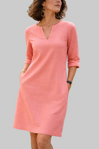 Lotte | comfortabel midi jurk dames v hals