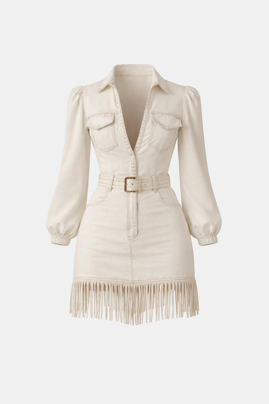 Damaris | Stoer Mini Denim Dress Fringe Western Look