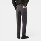 Men’s Solid Casual Straight-Leg Trousers