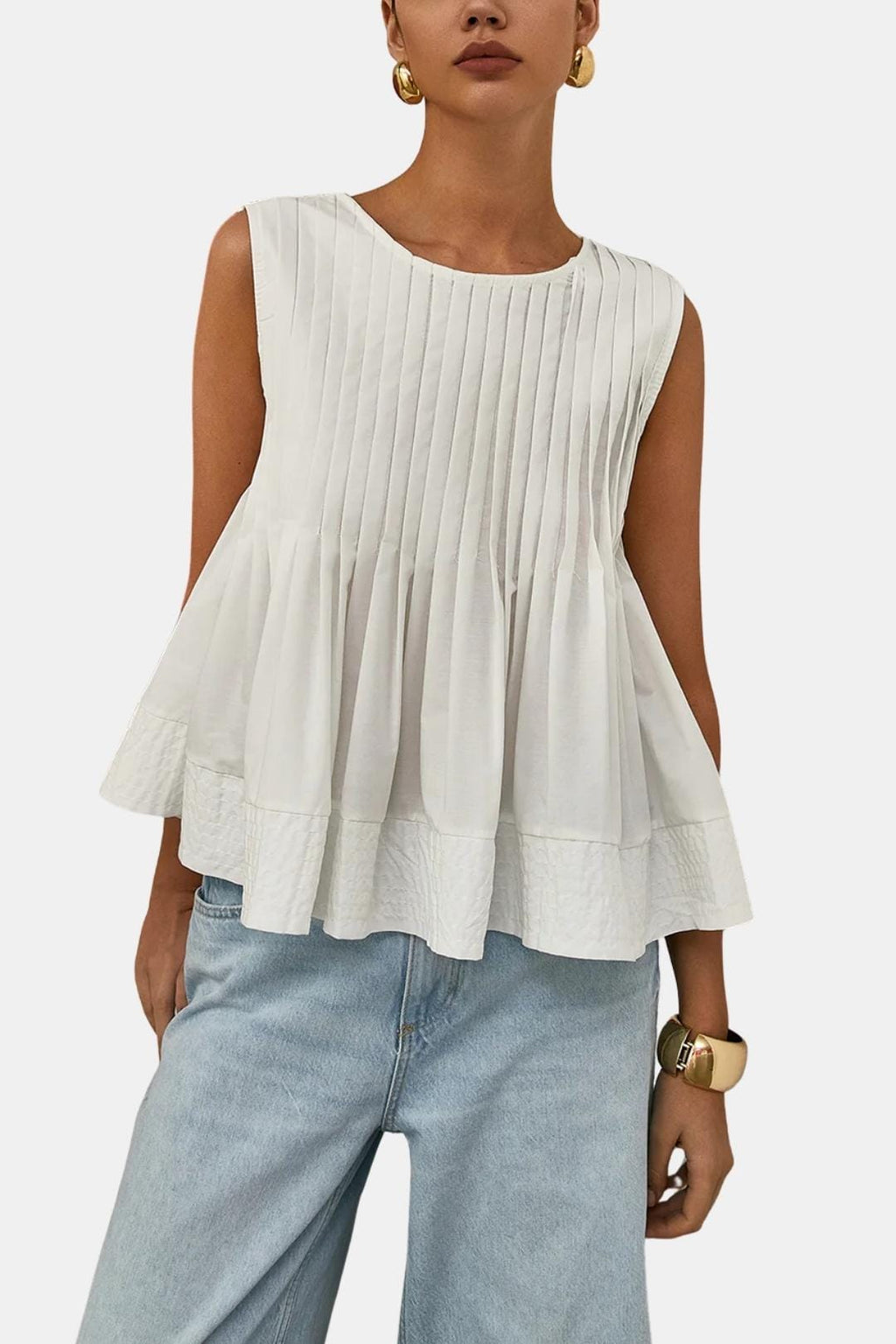 Elodia | Comfortabel Peplum Top Dames pleated