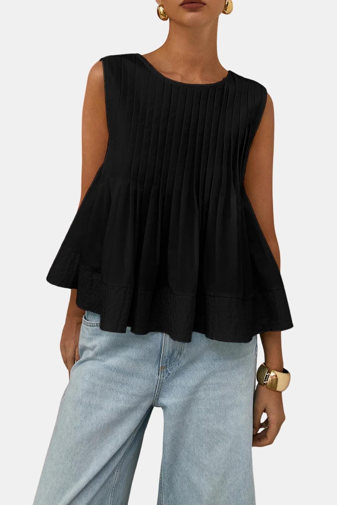Elodia | Comfortabel Peplum Top Dames pleated