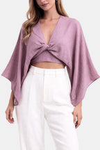 Elona| Luchtig Top Dames Cropped Wikkel