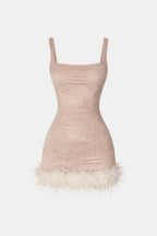 Elsie | Stijlvol Mini halter Dress Bloemen Detail Look