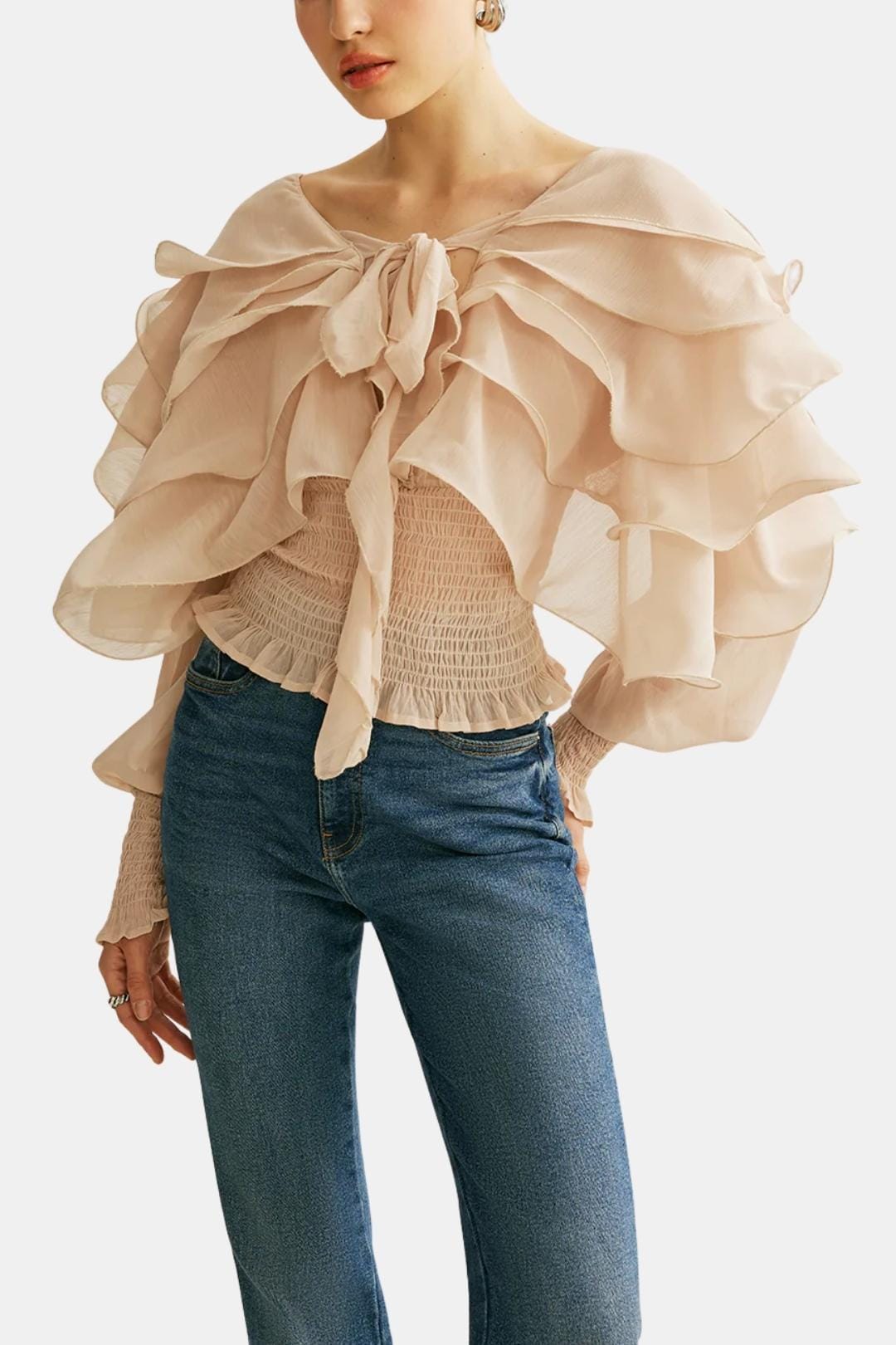 Elvessa | Elegant Ruffle blouse Dames Top Feestelijk