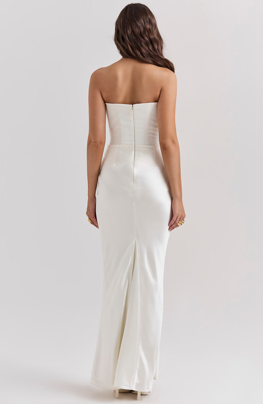 Camellia | Strapless kanten maxi jurk glamour avond