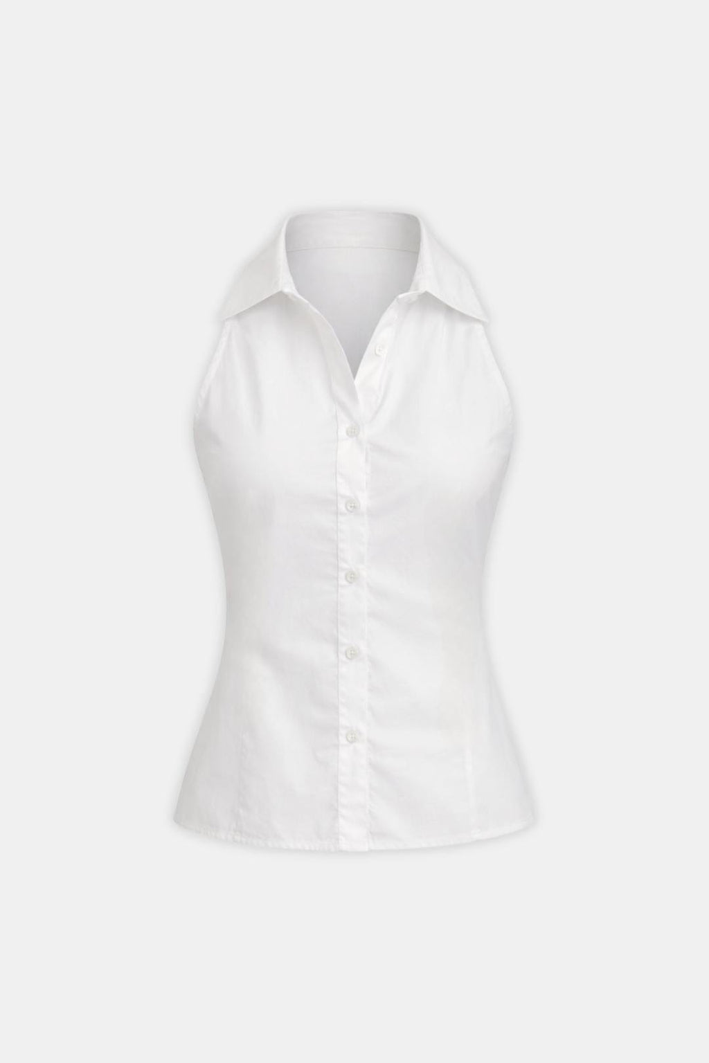 Evadne | Chic mouwloze blouse dames top halter klassiek