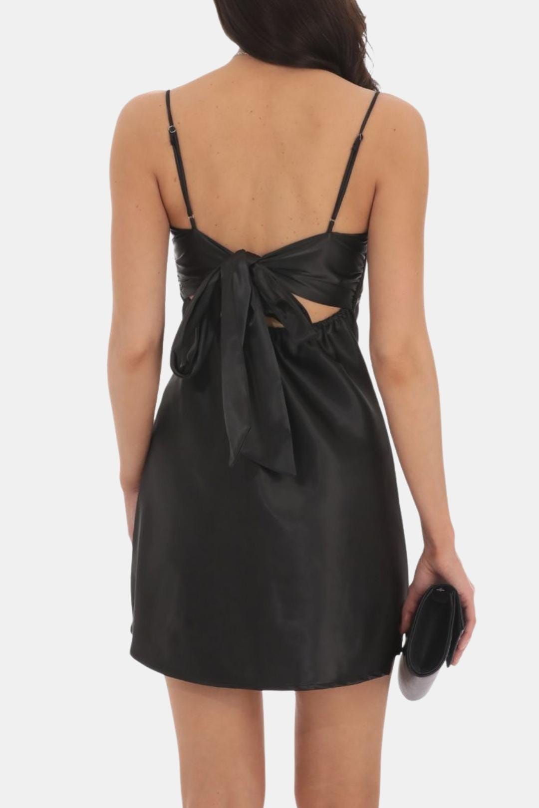 Eveline | Elegante Mini-Satijnen Jurk Met Opvallende Details