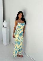 Annabelle | Bloemen maxi jurk mouwloos elegant bruiloft