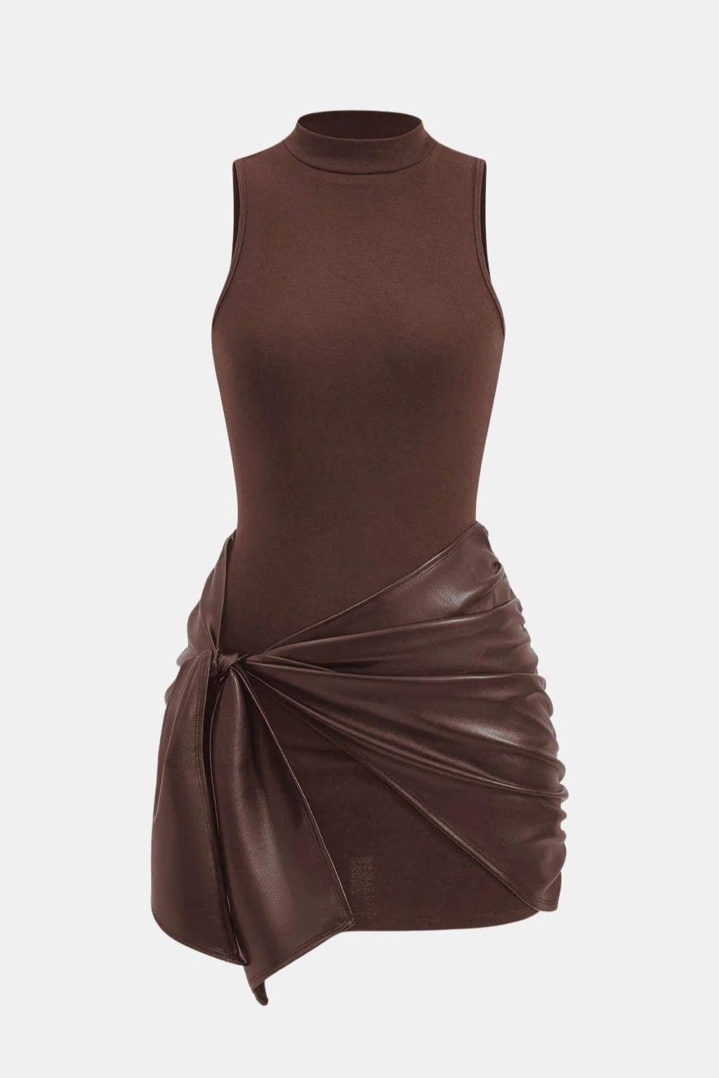Izza | Sexy Mini Jurk Bodycon Uitgaansjurk Leren Look