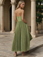 Sonya | Pleated maxi jurk getailleerd elegant chic