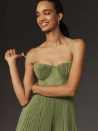 Sonya | Pleated maxi jurk getailleerd elegant chic