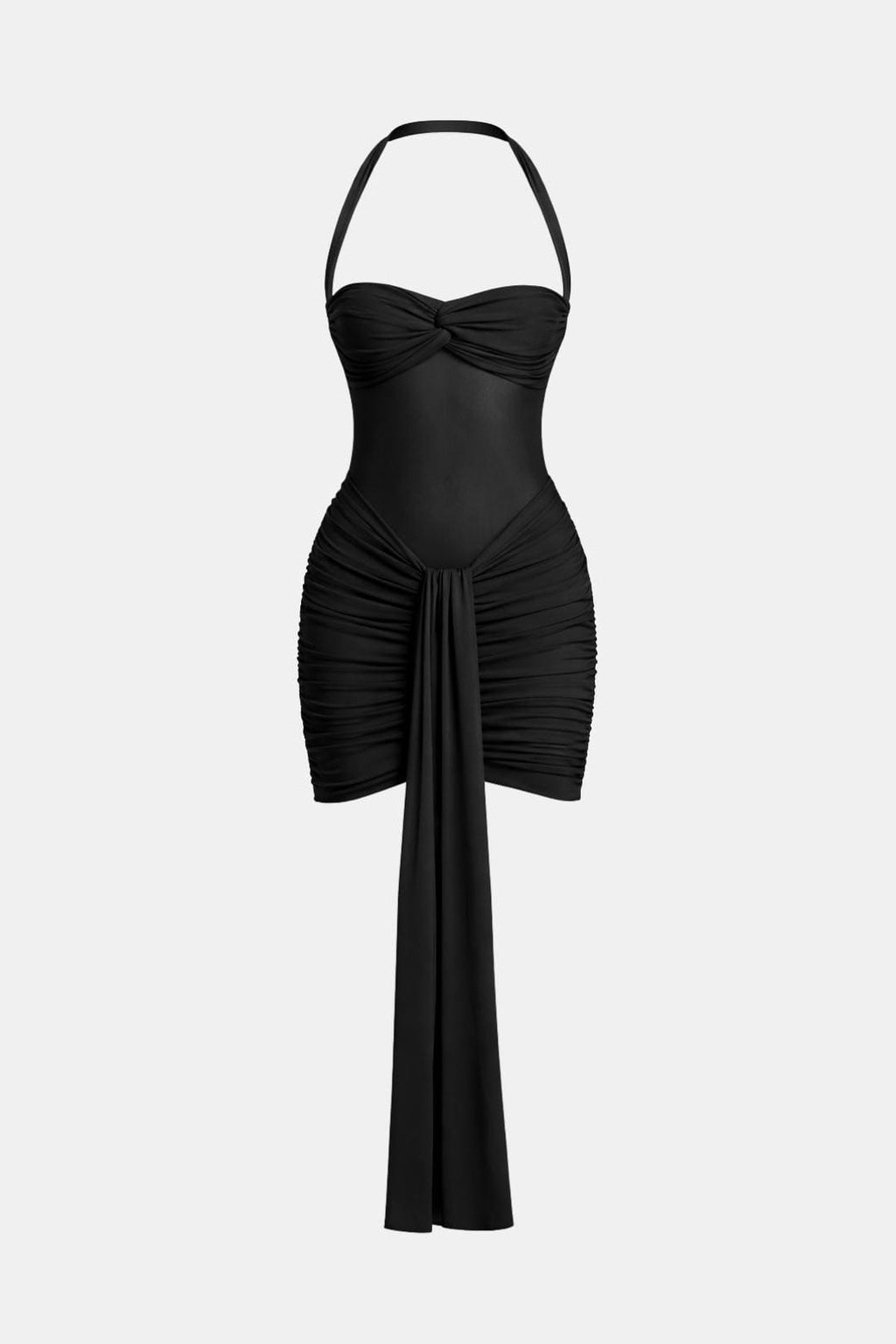 Karlyn | Sexy Mini-Halterjurk Met Gedrapeerde Details