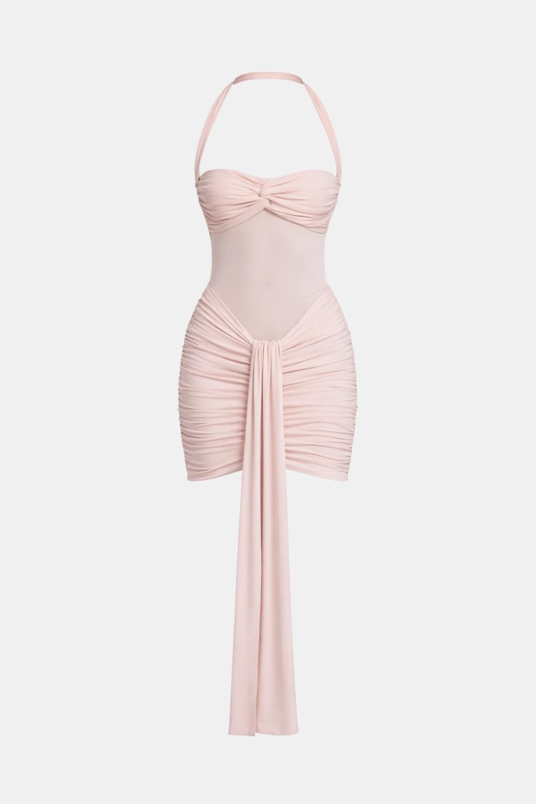 Karlyn | Sexy Mini-Halterjurk Met Gedrapeerde Details