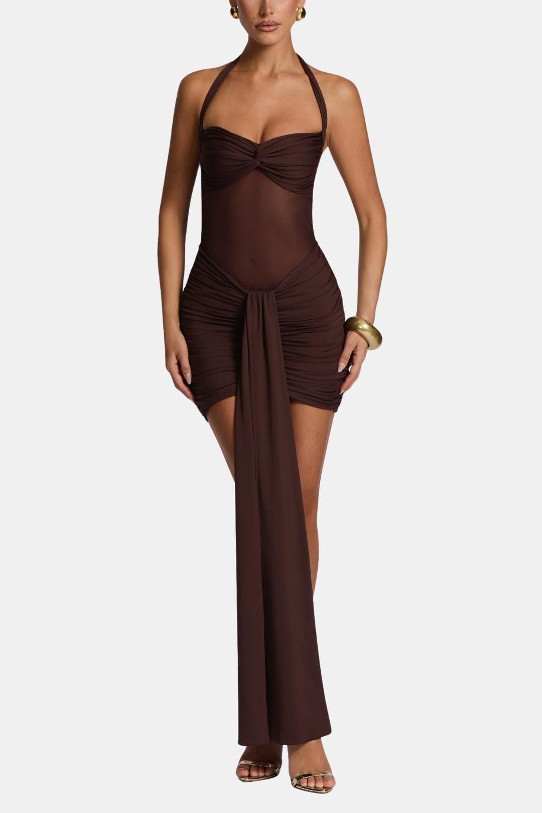 Karlyn | Sexy Mini-Halterjurk Met Gedrapeerde Details