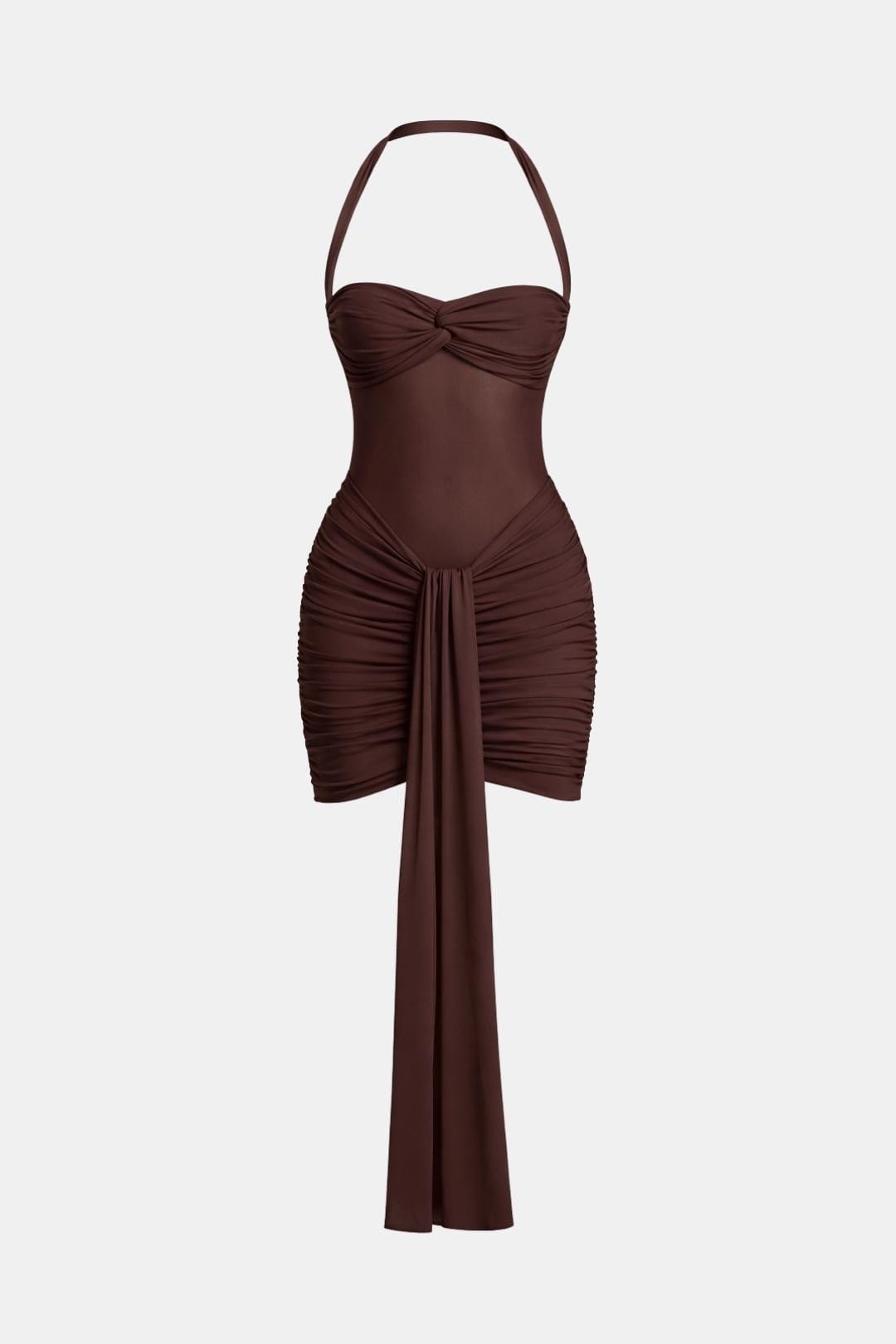 Karlyn | Sexy Mini-Halterjurk Met Gedrapeerde Details