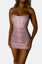 Larisa | Sexy Mini-Corsetjurk met Glitterlook