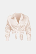 Lexie | Elegant blouse dames top satijn strik