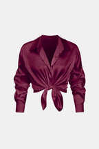 Lexie | Elegant blouse dames top satijn strik