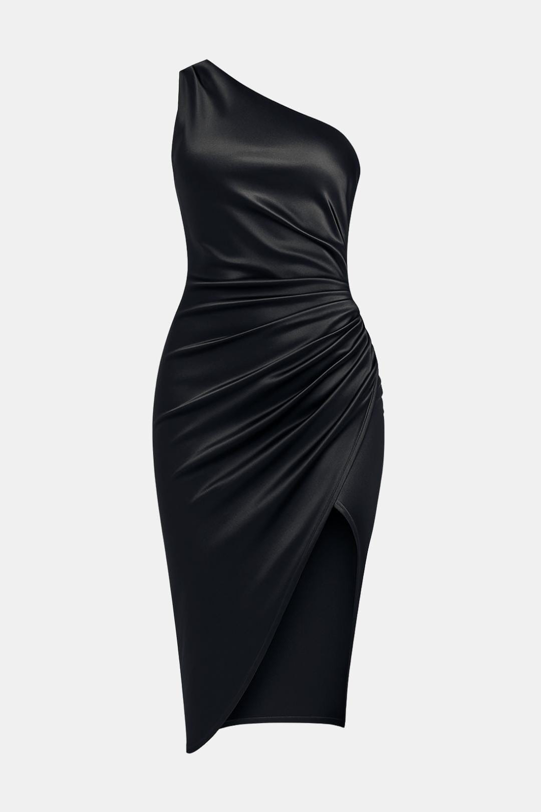Lina | Elegante midi-jurk met één schouder en split