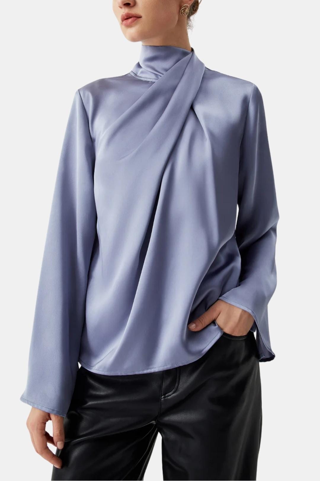 Lysara | Chic Blouse Dames Top Glanzend Col