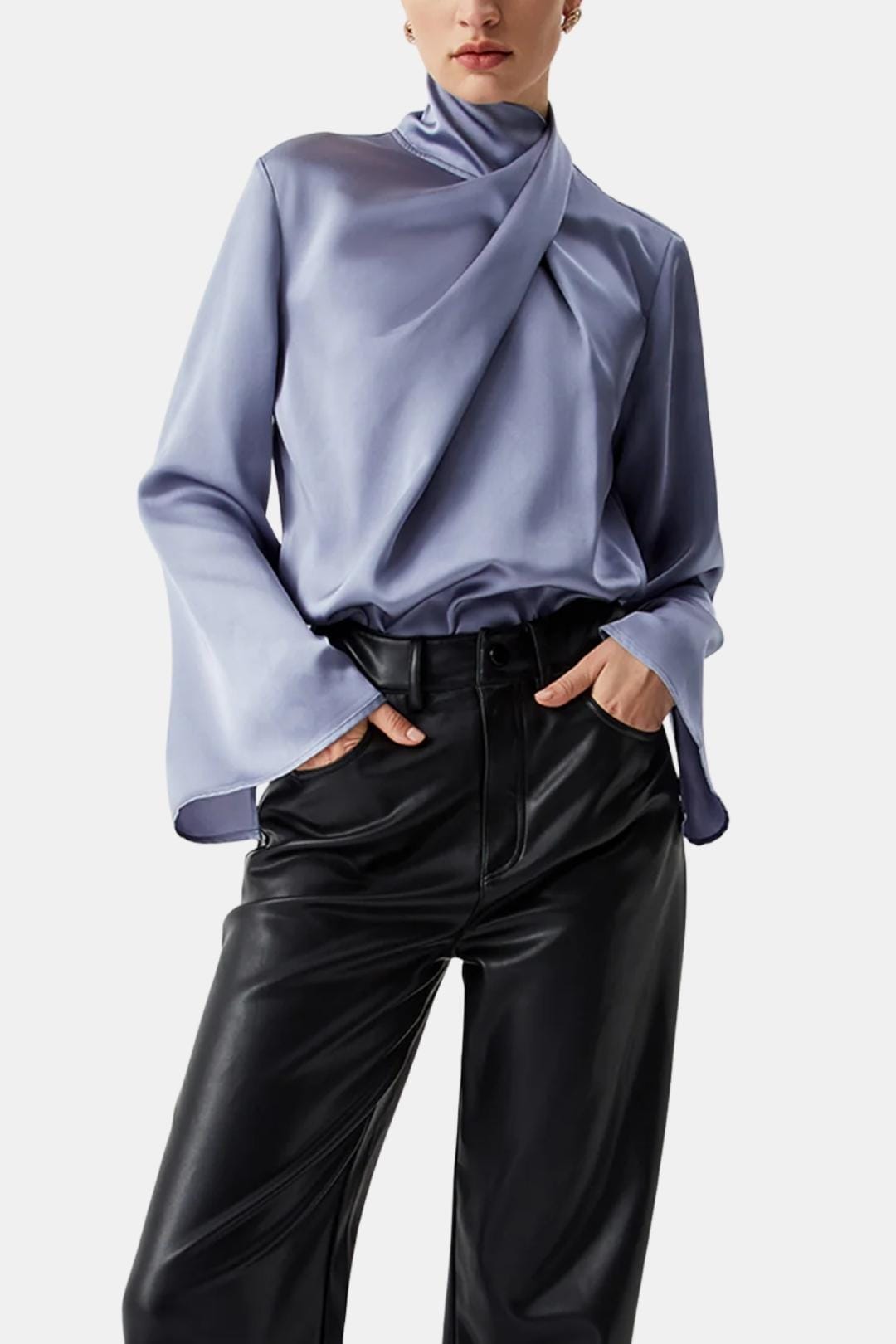 Lysara | Chic Blouse Dames Top Glanzend Col