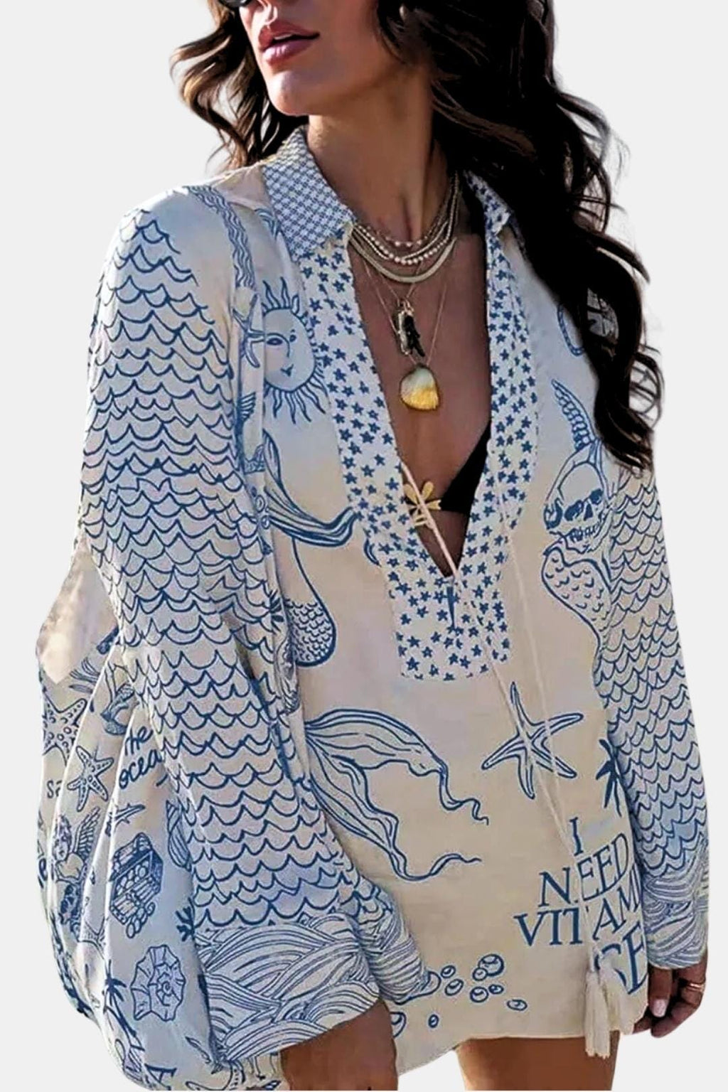 Maeve | Chic blouse dames top print vakantie