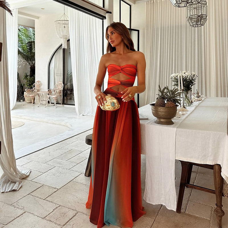 Savannah | Tie-dye maxi jurk kleurovergang elegant