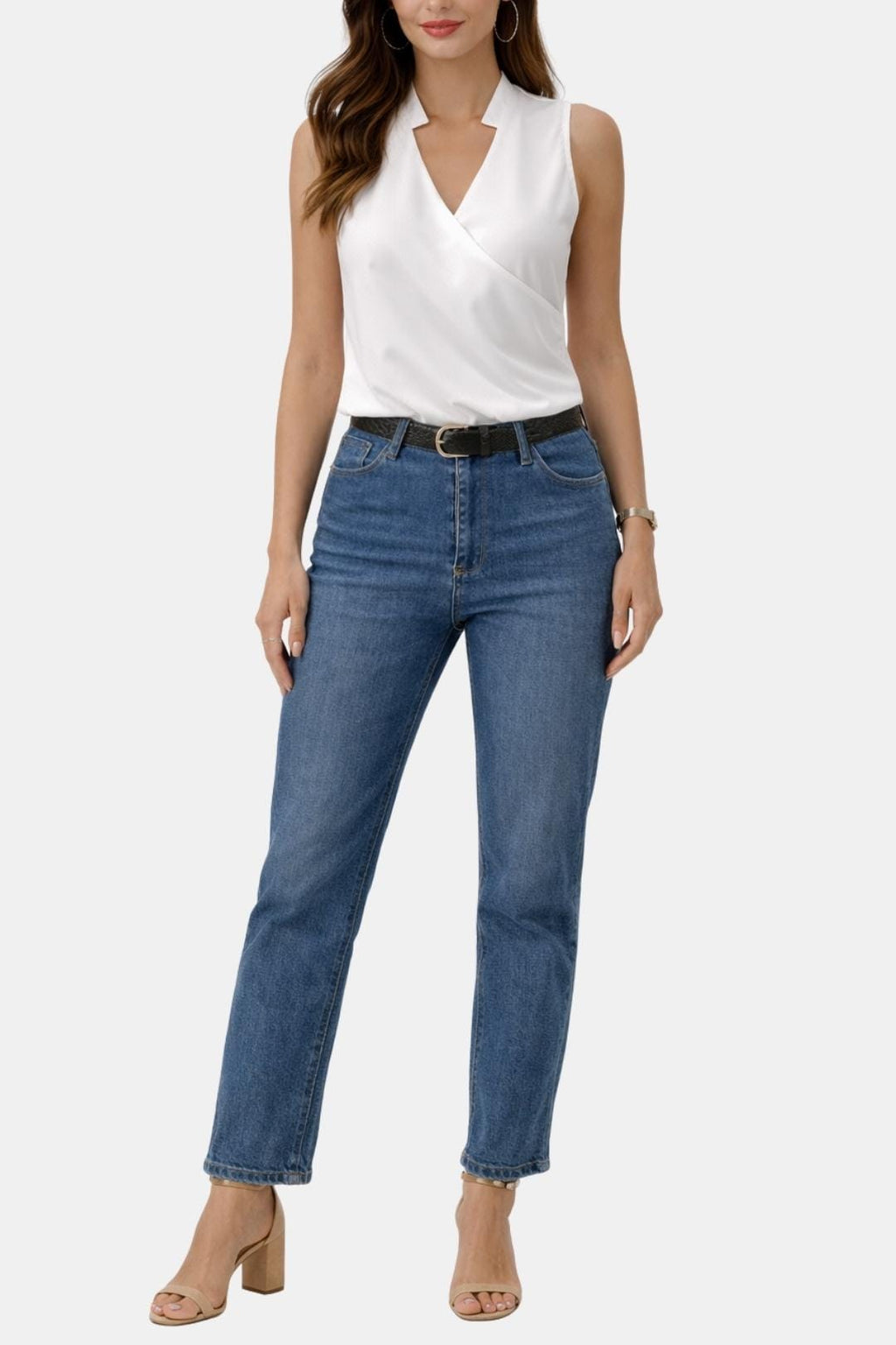 Peggy | Elegant mouwloze blouse dames top zakelijk