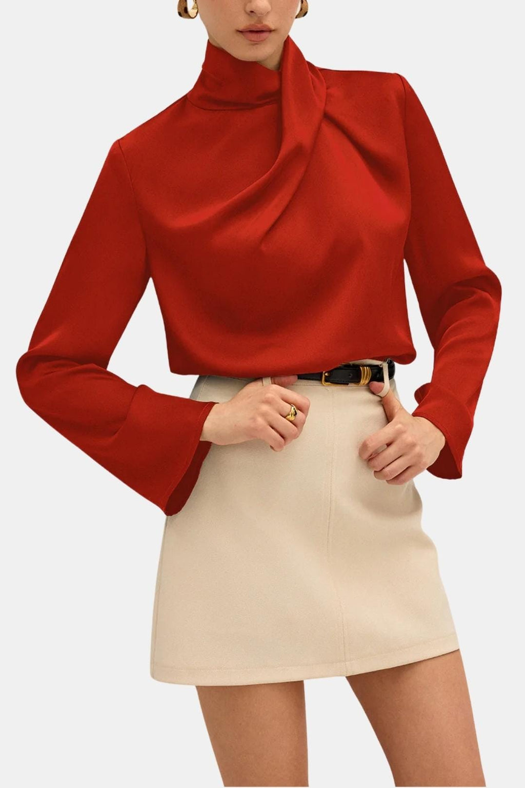 Ravella | Elegant blouse dames top col gedrapeerd