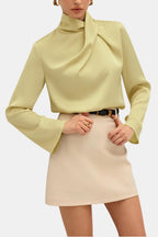 Ravella | Elegant blouse dames top col gedrapeerd