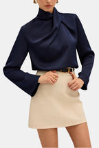 Ravella | Elegant blouse dames top col gedrapeerd
