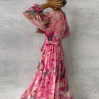 Katie | Elegante bloemen maxi jurk handgemaakt romantisch