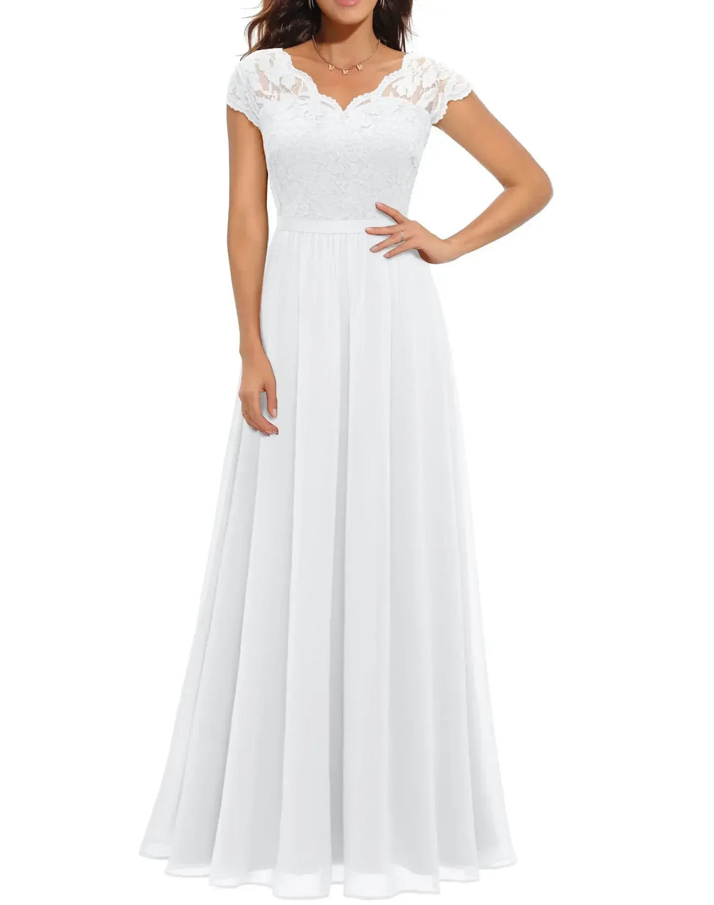 Diane | Elegante kanten maxi jurk bruiloft avond