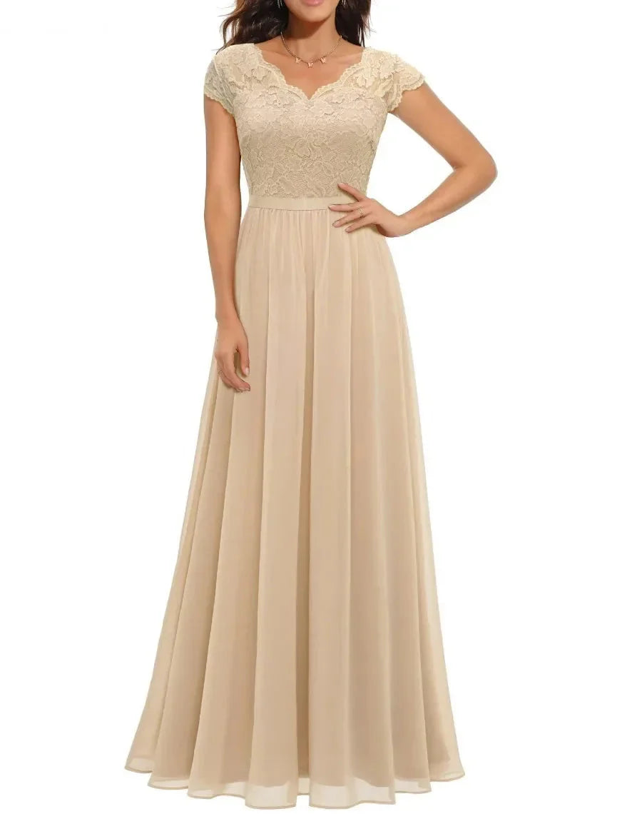 Diane | Elegante kanten maxi jurk bruiloft avond