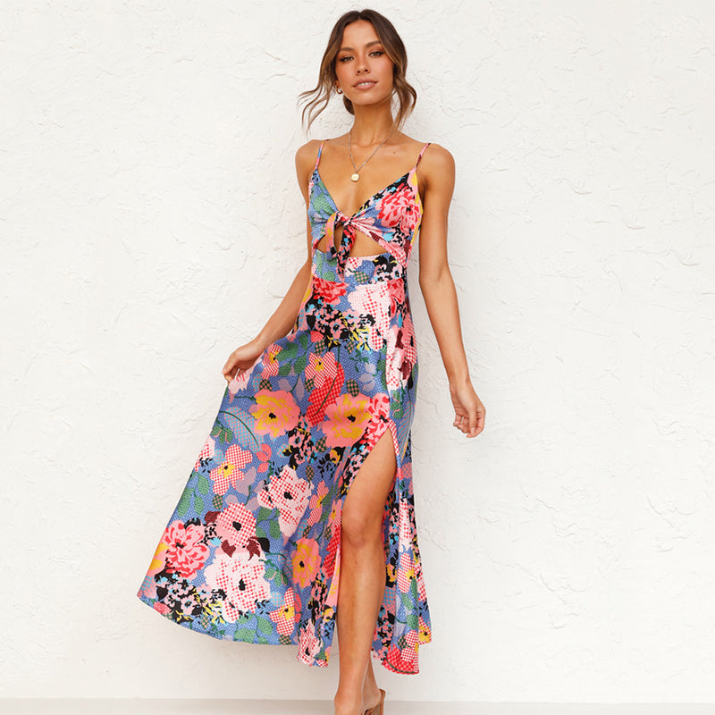 Dakota | Bloemen maxi jurk romantisch bruiloft groen