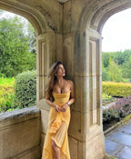 Alexandra | Kanten maxi jurk met ruches elegant