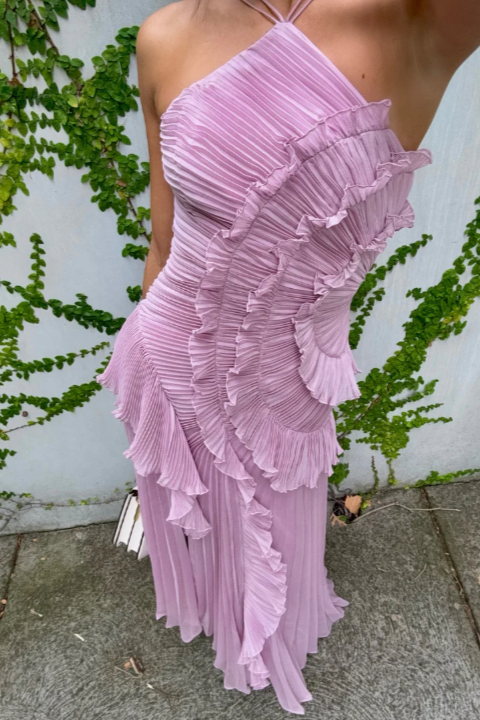 Estelle | Halter maxi jurk geplooid elegant bruiloft