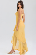 Alexandra | Kanten maxi jurk met ruches elegant
