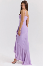 Alexandra | Kanten maxi jurk met ruches elegant