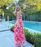 Pippa | Bloemen geplooid maxi jurk ruches zomer