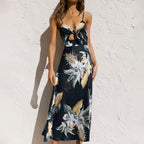 Dakota | Bloemen maxi jurk romantisch bruiloft groen