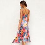 Dakota | Bloemen maxi jurk romantisch bruiloft groen