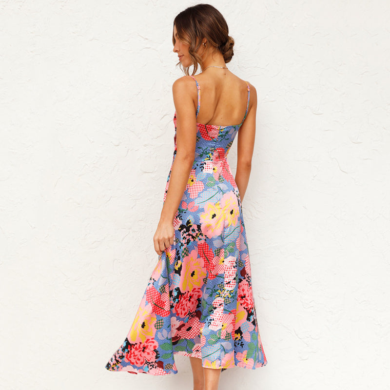 Dakota | Bloemen maxi jurk romantisch bruiloft groen