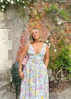 Saffron | Bloemen zomerjurk elegant casual vloeiend