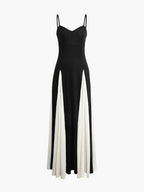 Paloma | Elegant zwart-wit maxi jurk open rug